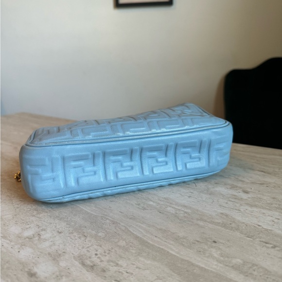 Fendi Embossed Midi Chain Baguette Bag - Picture 5 of 6